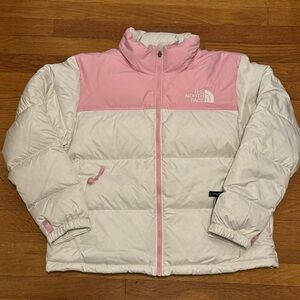 The North Face Women’s 1996 Retro Nuptse Jacket Small White Pink Coat Puffer XL